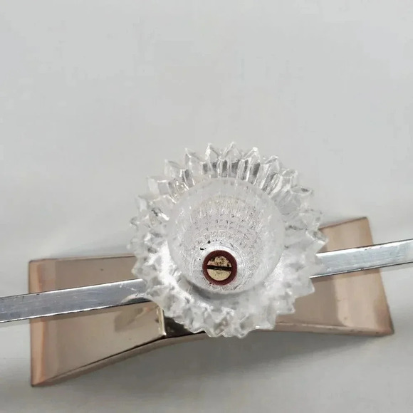 Vintage MCM 60s 3 Candle Stick Holder Silver Metal Bar Crystal Cups Germany Mod - Picture 15 of 16